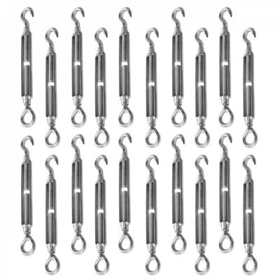 Lot de 20 tendeurs de fil réglables en acier inoxydable - Crochet et oeillet - M4 - Linxor