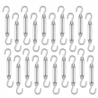 Lot de 20 tendeurs de fil réglables en acier inoxydable - Double crochets - M5 - Linxor