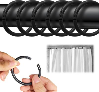 Lot De 24 Anneaux De Rideau De Douche En Forme De C – Plastique Robuste, Blanc, Facile à Installer