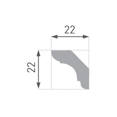 Lot de 25 (50ml) Corniches de Plafond décoratives - Raffiné - 200x2,2x2,2 cm