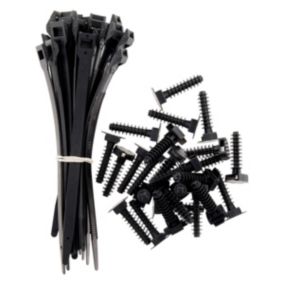 Lot de 25 colliers Noir 9x 180mm + 25 embases - Zenitech