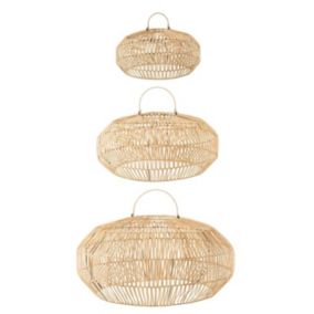 Lot de 3 Abat-Jour Déco "Rotin" 80cm Naturel