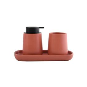 Lot de 3 accessoires de salle de bain en céramique MAONIE Terracotta mat MSV