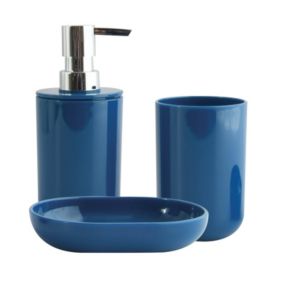 Lot de 3 accessoires de salle de bain INAGUA Bleu Marine MSV