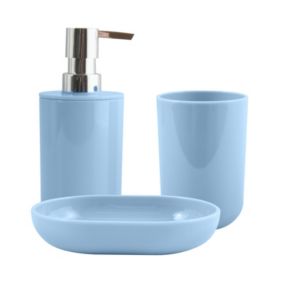 Lot de 3 accessoires de salle de bain INAGUA Bleu Pastel MSV