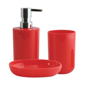 Lot de 3 accessoires de salle de bain INAGUA Rouge MSV