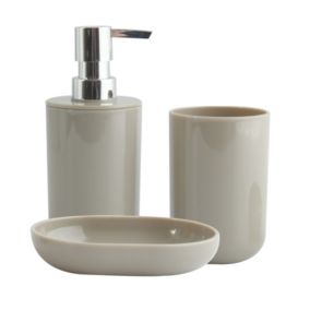 Lot de 3 accessoires de salle de bain INAGUA Taupe MSV