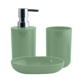 Lot de 3 accessoires de salle de bain INAGUA Vert Basil MSV