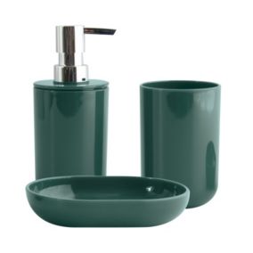 Lot de 3 accessoires de salle de bain INAGUA Vert foncé MSV