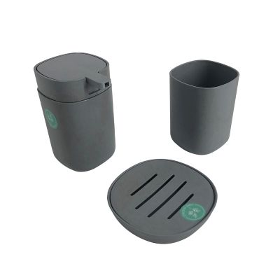 Lot de 3 accessoires de salle de bains Norasia Kia gris