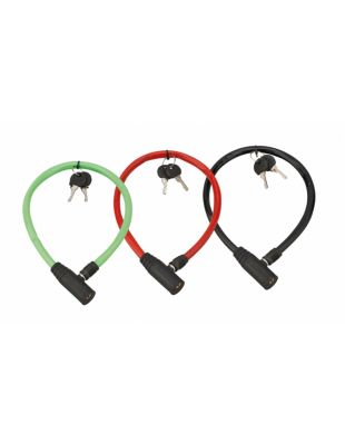 Lot de 3 antivols à clé Twisty, câble acier, vélo, 5mmx0.5m, 2 clés