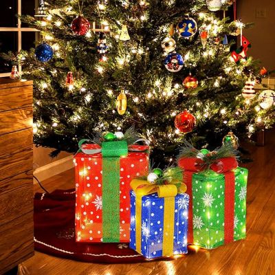 Lot de 2 décorations de Noël LED HAMPEN Étoile 24/30 cm Doré