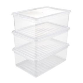 Lot de 3 boîtes de rangement Spécial Vêtements 11 litres