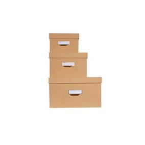 Lot de 3 boîtes en carton déco Office by Me - Beige