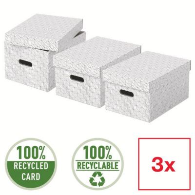 Lot de 3 boîtes en carton élégantes Home M - Blanc