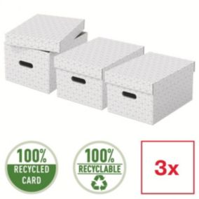 Lot de 3 boîtes en carton élégantes Home M - Blanc