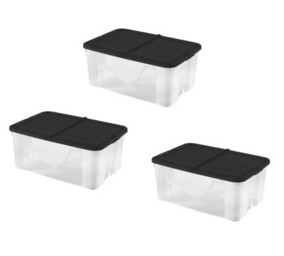 Rangement Polypropylène Lot De 3 Boîtes De Rangement Really Useful - 24 Litres - Transparentes - 460x270x290 Mm Really Useful Box 24l