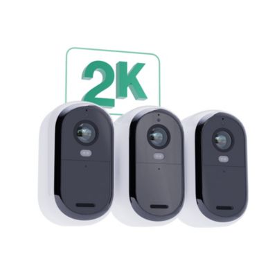 Lot de 3 caméras de vidéosurveillance extérieures Arlo Essential2 2k blanc