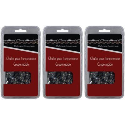 Lot de 3 chaînes 72 maillons - Compatible tronçonneuses STIHL MS 291, 311 et 391 GT Market