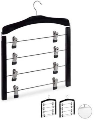 Lot de 3 cintres multiple en bois noir Helloshop26