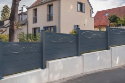 Lot de 3 clôtures aluminium 1,9m LIFE H.90cm gris