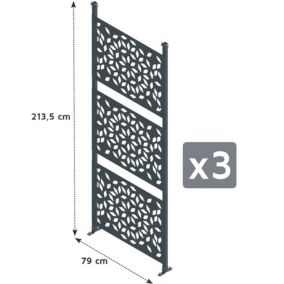 Lot de 3 claustras pour carport Libeccio