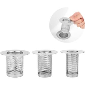 Lot de 3 couvercles de vidange de baignoire attrape-cheveux - attrape-cheveux profond - filtre de vidange de dou