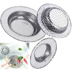 Lot de 3 Crépine d Évier Cuisine Filtre à Évier en Acier Inoxydable AntiEngorgement avec Trous Perforés