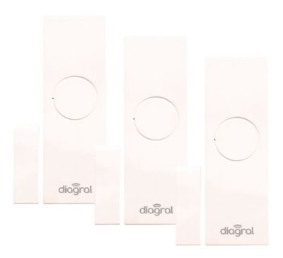 Lot de 3 détecteurs d'ouvertures de porte et fenêtre Diagral LOTDIAG32BPX blanc