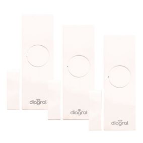 Lot de 3 détecteurs d'ouvertures de porte et fenêtre Diagral LOTDIAG32BPX blanc