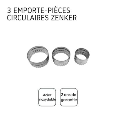 Lot de 3 emporte-pièces ronds et cannelés Zenker Emporte-pièces