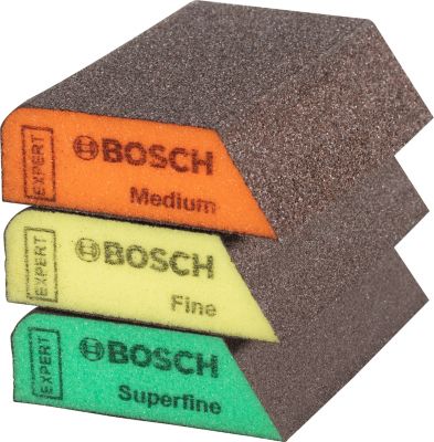 Lot de 3 éponges abrasives Bosch grain intermédiaire