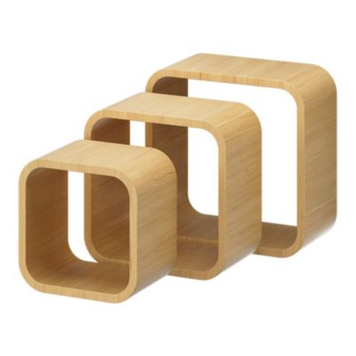 Lot de 3 étagères murales cubes modulables Cusko Form, bois effet