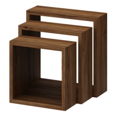 Lot De 3 étagères Murales Cubes Modulables Form Rigga Effet Noyer