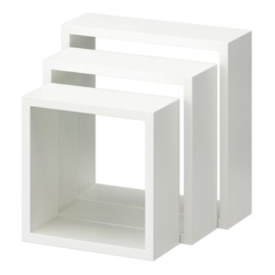 Lot de 3 étagères Cube Gris Petit modèle - Décoration Murale - Eminza