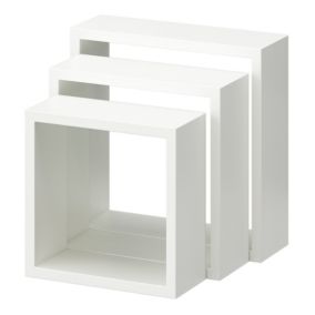 Lot de 3 étagères murales cubes modulables Rigga Form, blanc