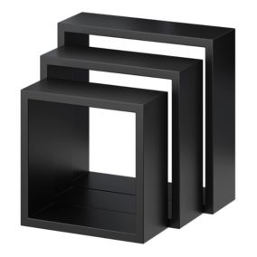 Lot de 3 étagères murales cubes modulables Rigga Form, noir