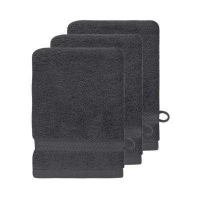 Lot de 3 gants de toilette 550 g/m² Ardoise 16x22 cm LUXURY