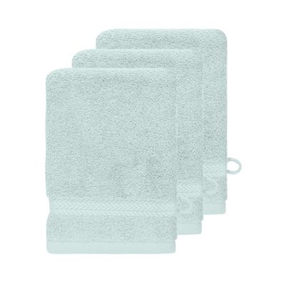 Lot de 3 gants de toilette 550 g/m² Bleu Arctic 16x22 cm LUXURY