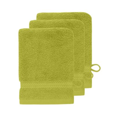 Lot de 3 gants de toilette 550 g/m² Citronelle 16x22 cm LUXURY