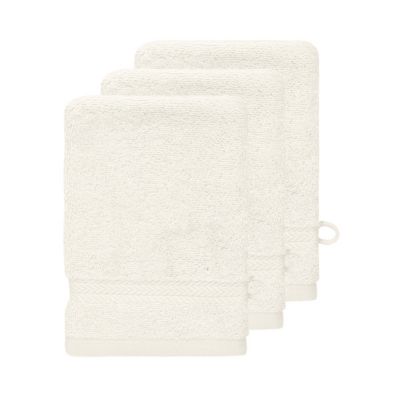 Lot de 3 gants de toilette 550 g/m² Ecru 16x22 cm LUXURY