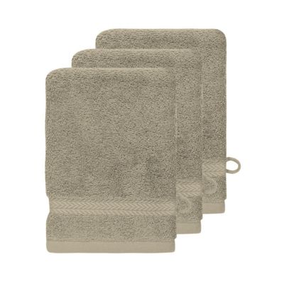 Lot de 3 gants de toilette 550 g/m² Mastic 16x22 cm LUXURY