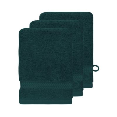 Lot de 3 gants de toilette 550 g/m² Petrol 16x22 cm LUXURY