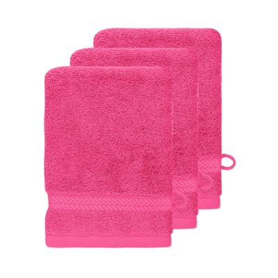 Lot de 3 gants de toilette 550 g/m² Rose Indien 16x22 cm LUXURY
