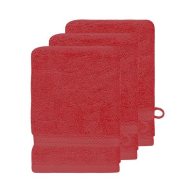 Lot de 3 gants de toilette 550 g/m² Rubis 16x22 cm LUXURY