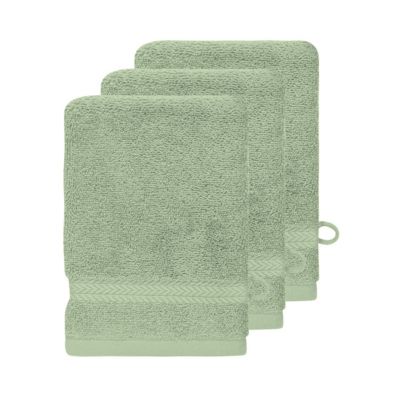Lot de 3 gants de toilette 550 g/m² Sauge 16x22 cm LUXURY
