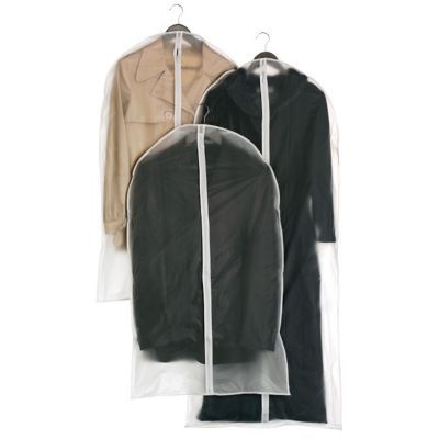 Housses De Vêtements Transparentes à Bretelles - Lot De 3 (60x120cm) En PEVA - Protection Contre Poussière, Humidité, Poils D'animaux