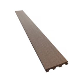 Lot de 3 lames de terrasse composite pleines  Long: 2,4m 1 m2 Marron