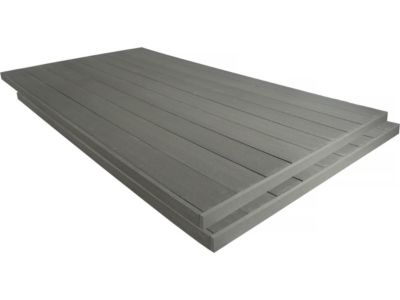 Lot de 3 lames de terrasse composite pleines  Long: 2,4m  1m2 Gris foncé