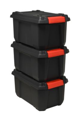 Lot de 3 malles de rangement 40L Xpert Pro 40L noir avec couvercles